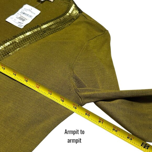 NEW Nordstrom 100% Silk Sequin Openfront Bell Sleeve Cardigan Fairy Festival M/L - Picture 10 of 12